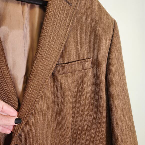 MICHAEL KORS Brown Wool Blazer with Elbow Patches, Size 48L - Picture 4 of 12